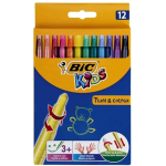 BIC Turn & Colour Retractable Wax Crayons 12's